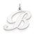 Large Fancy Script Initial B Charm in 14k White Gold