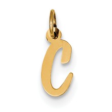 14k Gold Small Script Initial C Charm hide-image