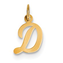 14k Gold Small Script Initial D Charm hide-image