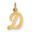 14k Gold Small Script Initial D Charm hide-image