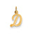 Small Script Initial D Charm in 14k Gold