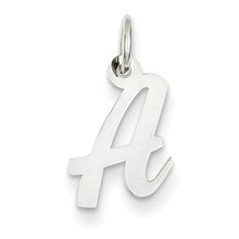 14k White Gold Small Script Initial A Charm hide-image
