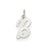 Small Script Initial B Charm in 14k White Gold