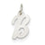 14k White Gold Small Script Initial B Charm hide-image