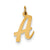 Medium Script Initial A Charm in 14k Gold