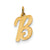 Medium Script Initial B Charm in 14k Gold