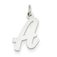 14k White Gold Medium Script Initial A Charm hide-image