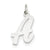 14k White Gold Medium Script Initial A Charm hide-image