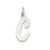 Medium Script Initial C Charm in 14k White Gold