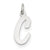 14k White Gold Medium Script Initial C Charm hide-image