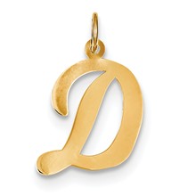 14k Gold Large Script Initial D Charm hide-image