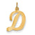 14k Gold Large Script Initial D Charm hide-image