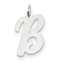 14k White Gold Large Script Initial B Charm hide-image
