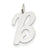 14k White Gold Large Script Initial B Charm hide-image