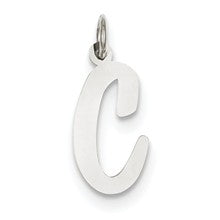 14k White Gold Large Script Initial C Charm hide-image
