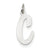 14k White Gold Large Script Initial C Charm hide-image
