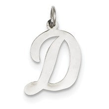 14k White Gold Large Script Initial D Charm hide-image