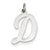 14k White Gold Large Script Initial D Charm hide-image