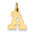 14k Gold Small Block Initial A Charm hide-image