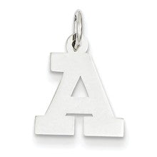 14k White Gold Small Block Initial A Charm hide-image