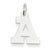 14k White Gold Small Block Initial A Charm hide-image