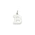 Small Block Initial B Charm in 14k White Gold