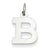14k White Gold Small Block Initial B Charm hide-image