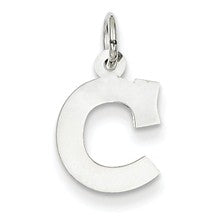 14k White Gold Small Block Initial C Charm hide-image