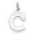 14k White Gold Small Block Initial C Charm hide-image