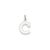 Small Block Initial C Charm in 14k White Gold
