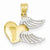 14k Gold and Rhodium Heart with Wings pendant, Gorgeous Pendants for Necklace