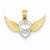 14k Gold and Rhodium Heart with Wings pendant, Lovely Pendants for Necklace