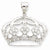 14k White Gold Diamond Crown Pendant, Pendants for Necklace