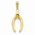 14k Gold Polished Wishbone Pendant, Pendants for Necklace