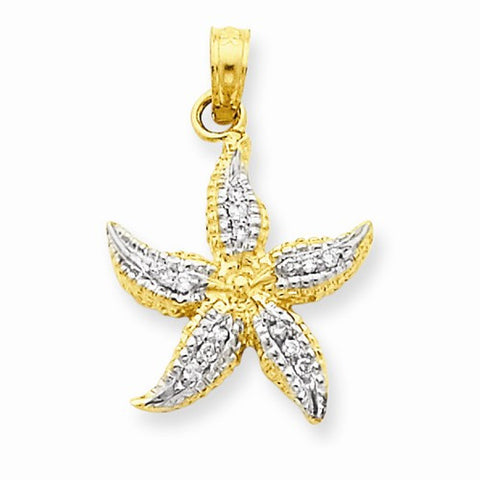 14k Gold Diamond Starfish pendant, Alluring Pendants for Necklace