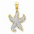 14k Gold Diamond Starfish pendant, Charm