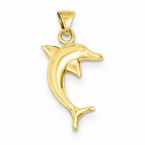 14k Gold Reversible Swarovski Elements Dolphin Pendant, Pendants for Necklace