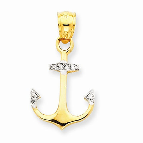 14k Gold Diamond Anchor pendant, Adorable Pendants for Necklace