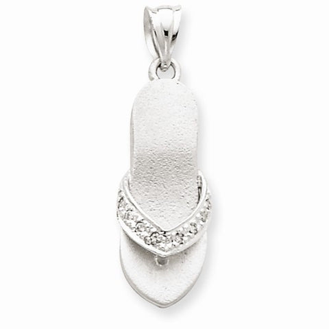 14k White Gold Diamond Sandal Pendant, Pendants for Necklace