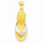 14k Gold and Rhodium Diamond Sandal pendant, Delightful Pendants for Necklace
