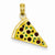 14k Gold Enameled Pizza Slice Pendant, Pendants for Necklace