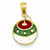 14k Gold Enameled Christmas Ornament Pendant, Pendants for Necklace