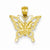 14k Gold D/C Butterfly Pendant, Pendants for Necklace