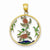 14k Gold Enameled Sea Turtles Circle Pendant, Pendants for Necklace