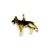 Enameled Medium German Shepherd Charm in 14k Gold