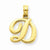 14k Gold D Script Initial Pendant, Pendants for Necklace