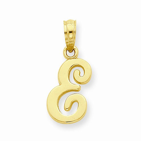14k Gold E Script Initial Pendant, Pendants for Necklace