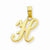 14k Gold H Script Initial Pendant, Pendants for Necklace
