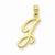 14k Gold J Script Initial Pendant, Pendants for Necklace