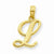 14k Gold L Script Initial Pendant, Pendants for Necklace